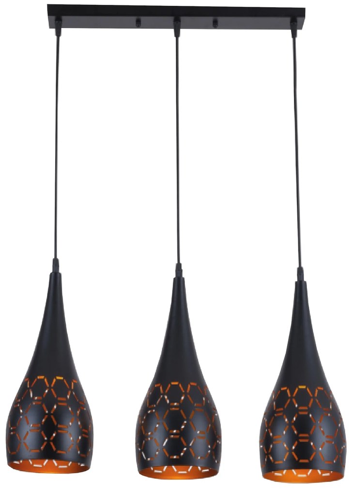 Lampa sufitowa metalowa klosz wisząca AT34-3SZ-Black