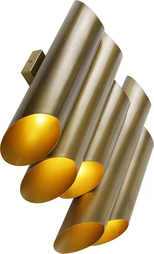 Industrialna lampa ścienna mosiężna 10-światłowa - Whistle