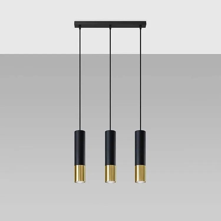 Lampa wisząca LOOPEZ 3L czarny/złoty