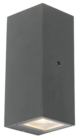 Kinkiet szary 2-punktowy IP44 z czujnikiem zmierzchu - Baleno