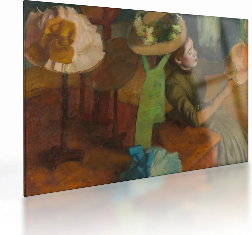 Obraz na szkle - Edgar Degas, The Millinery Shop, reprodukcje (70x50 cm)