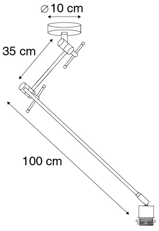 Lampa wisząca regulowana czarna bez klosza - Blitz I Nowoczesny Oswietlenie wewnetrzne