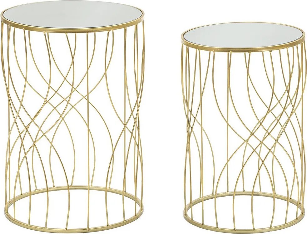 Zestaw Stolików Pomocniczych VKH545, Złoto, 38x38x55 cm, Kendra Home