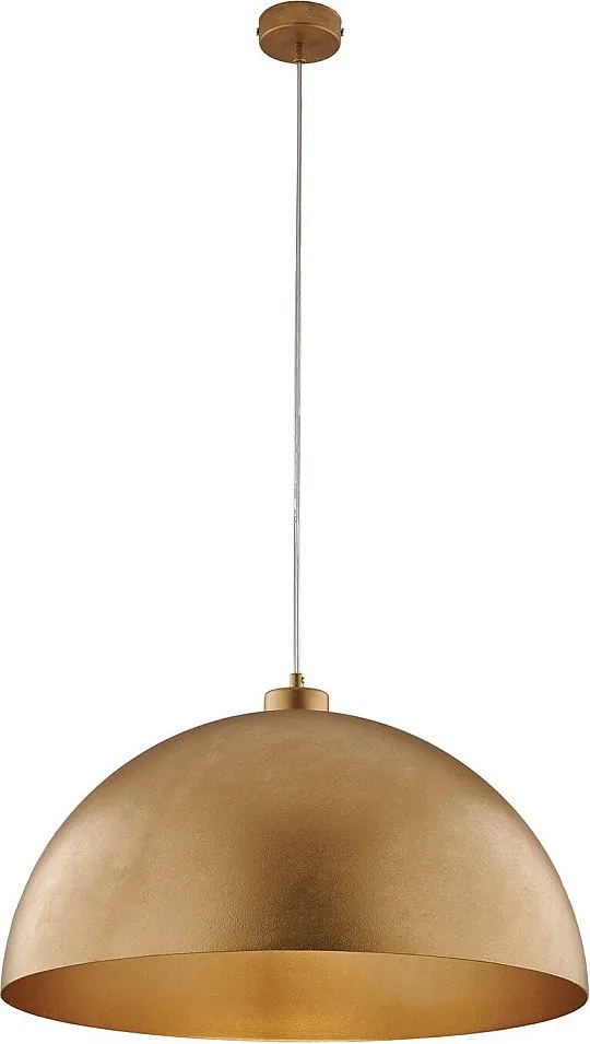 Lampa wisząca Marcus Ø50 cm, lakierowana na biało, dekor stare złoto, regulowany kabel, klasyczno-nowoczesny design, 1 światło