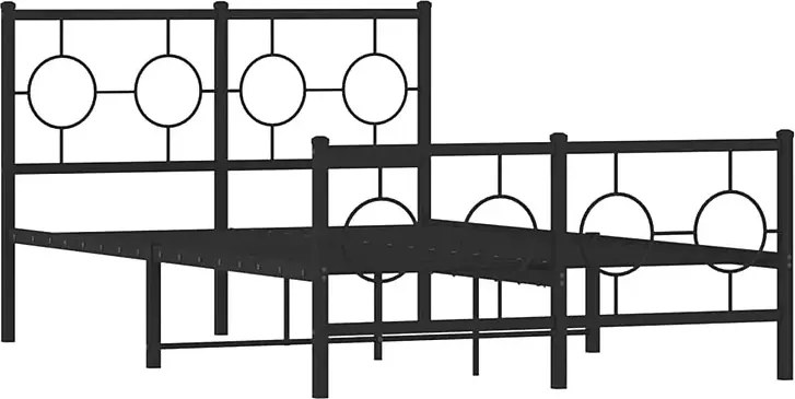 Czarne metalowe łóżko małżeńskie 140x200cm S1-S49