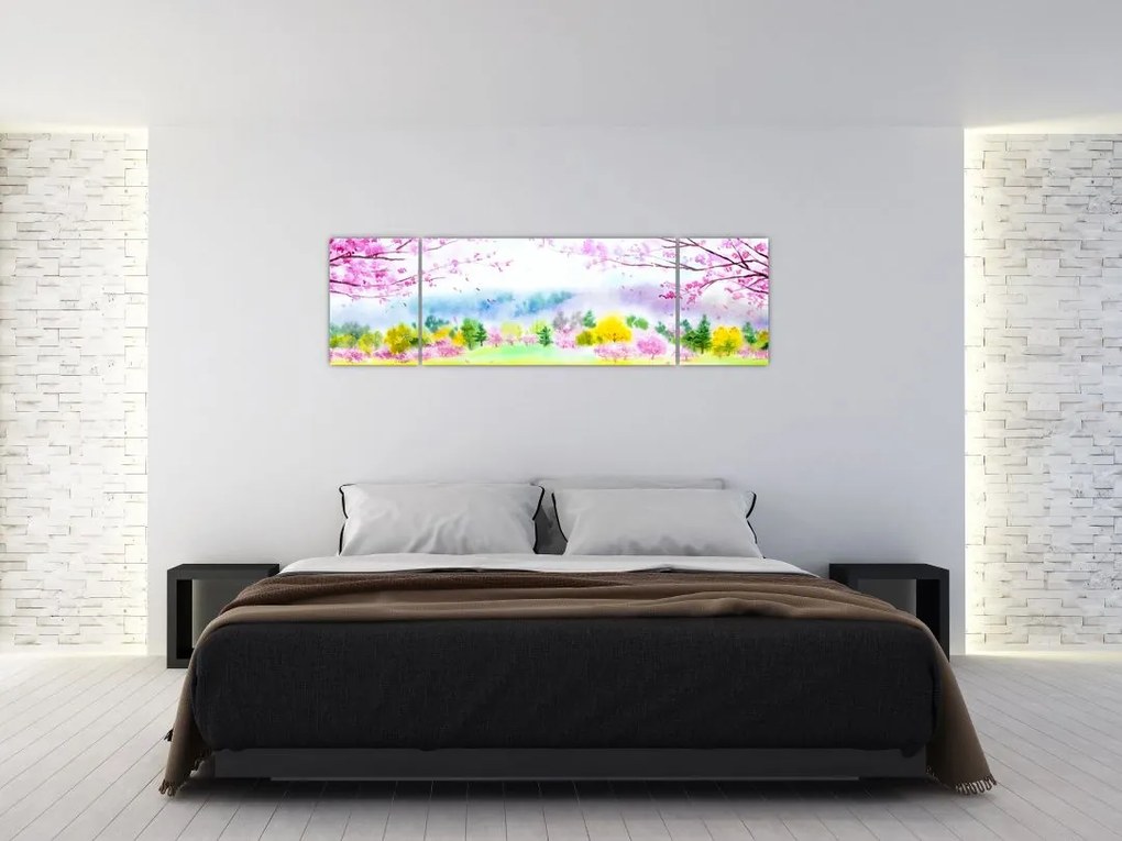 Obraz - Malowana sarna, akwarela (170x50 cm)