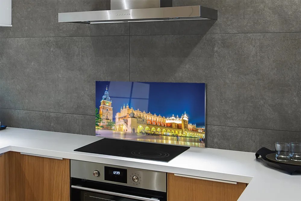 Panel Szklany Nocne Sukiennice w Krakowie