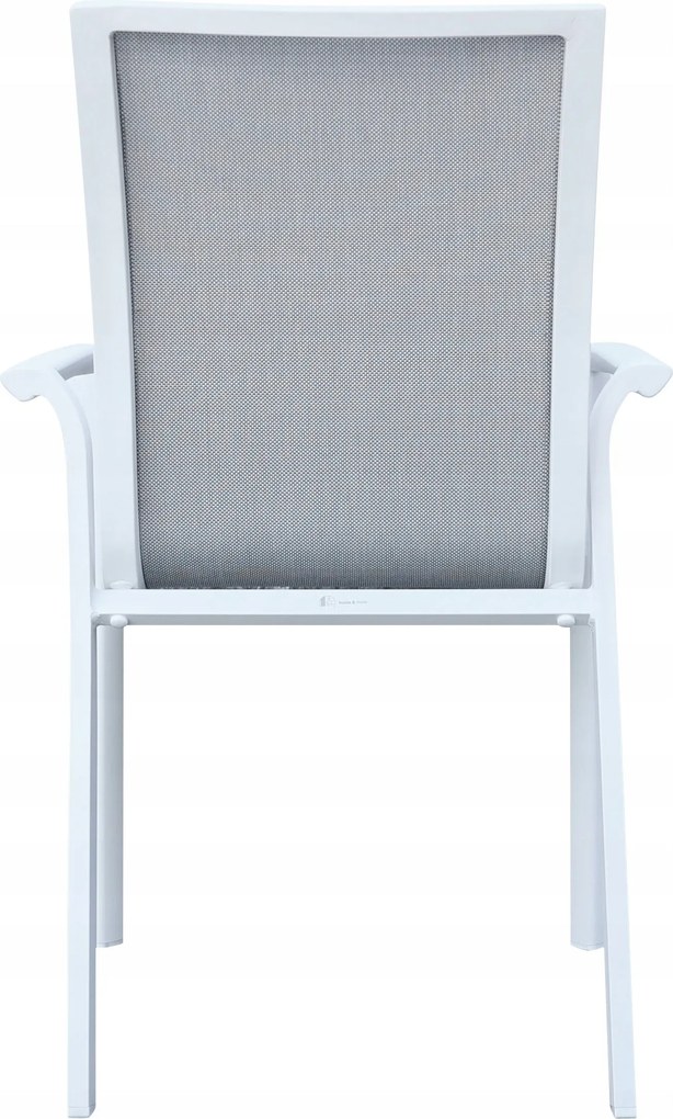 Krzesło ogrodowe aluminiowe białe 56x65x88cm komfortowe wytrzymałe tarasowe