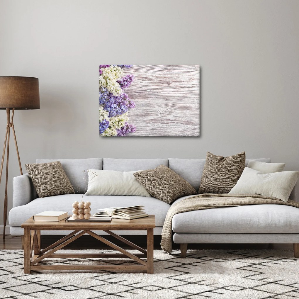 Obraz bzu na drewnie (70x50 cm)