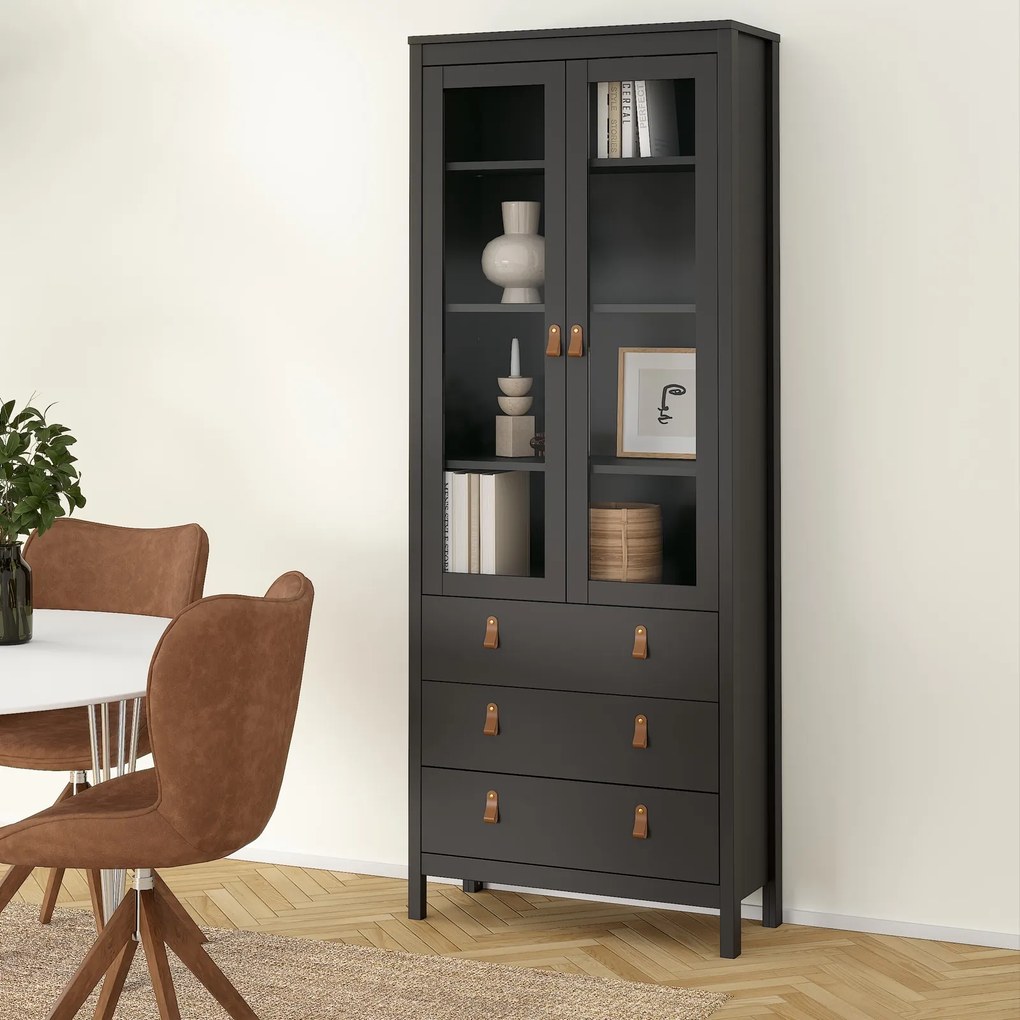 Dwudrzwiowa witryna w kolorze czarny mat Madrid