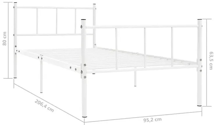 Białe metalowe łóżko pojedyncze 90x200 cm Z1-H88