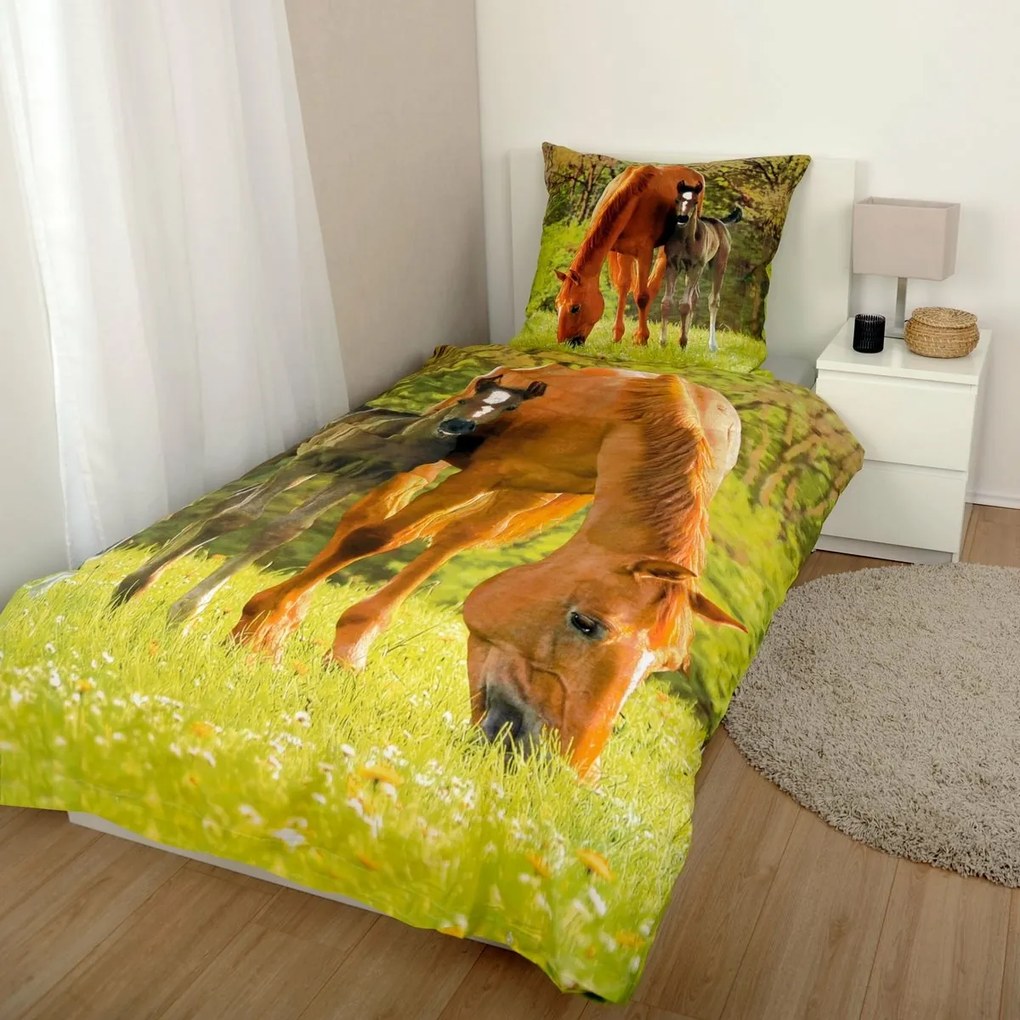 Herding Dziecięca pościel bawełniana Horse, 135 x 200 cm, 80 x 80 cm