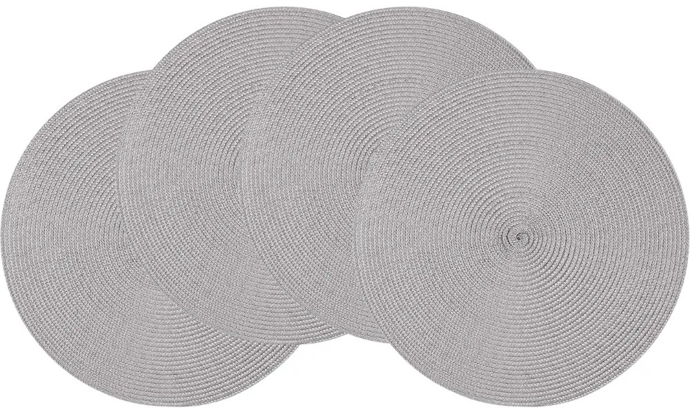 Altom Podkładka pod talerz Straw szary, śr. 38 cm, zestaw 4 szt.