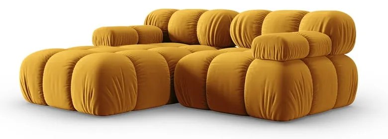 Żółta aksamitna sofa 191 cm Bellis – Micadoni Home