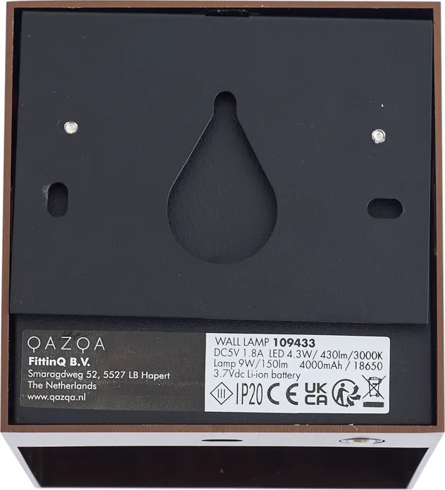 Nowoczesny kinkiet w kolorze ciemnego brązu z LED i dotykowym ściemniaczem, akumulatorowy - Joris