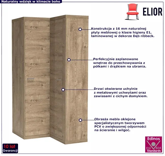 Szafa narożna dąb ribbeck S1-B66