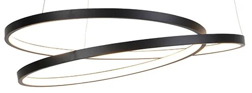 Designerska lampa wisząca czarna 55 cm z wbudowanym ściemnianym LED - RowanDesignerski Oswietlenie wewnetrzne