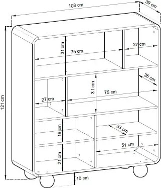 Kaszmirowy nowoczesny regał witryna z szafką R7-A21