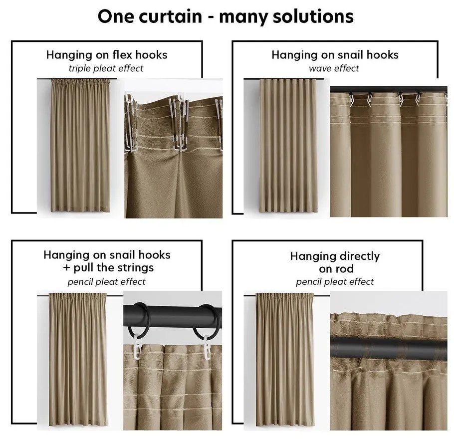 Beżowa aksamitna zasłona częściowo zaciemniająca (dimout) 200x175 cm Velto – Filumi