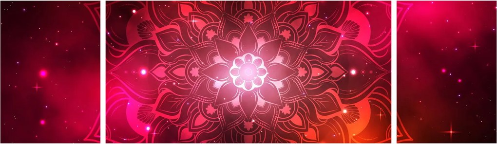 Obraz czerwonej abstrakcji (170x50 cm)