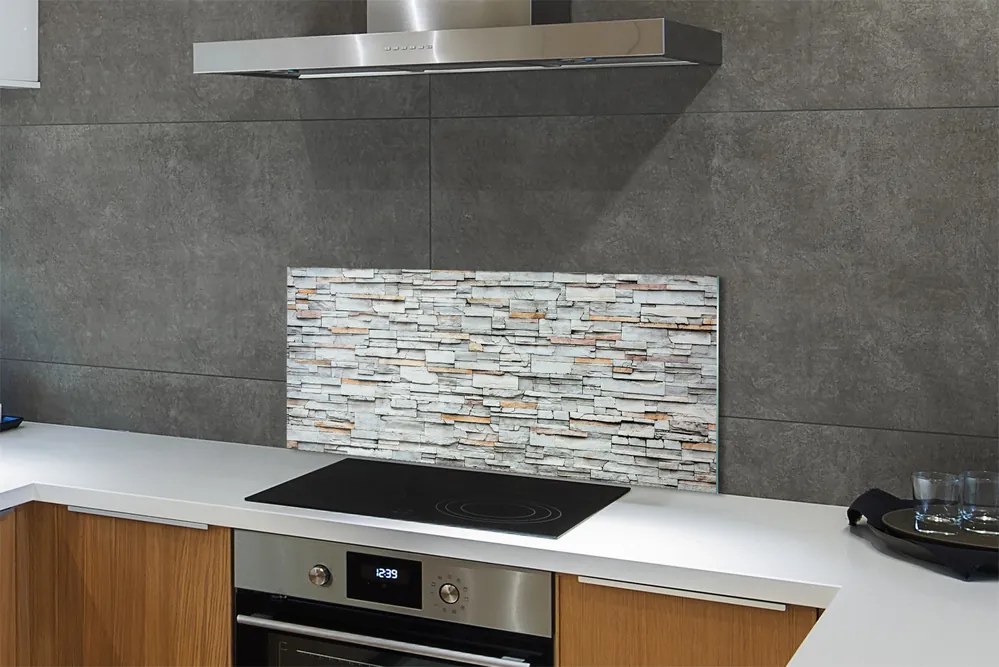 Szkło do Kuchni na Ścianę Wyrazista Struktura Kamienia