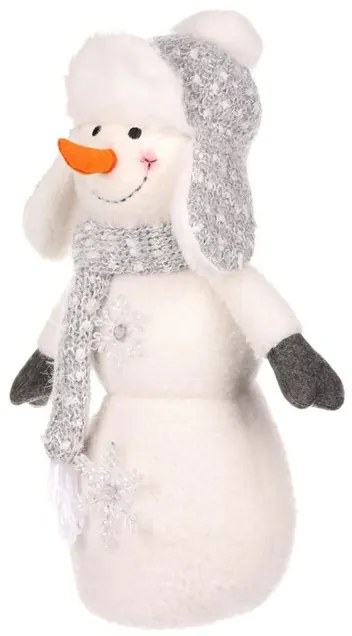 Dekoracja świąteczna Bałwan z gwiazdami LED, wys. 40 cm, biały