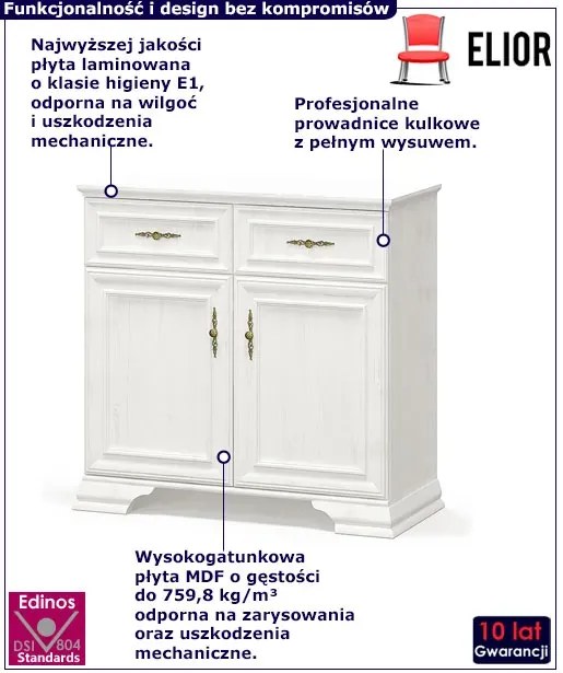 Komoda W Stylu Klasycznym Sosna Anderson B0-N63