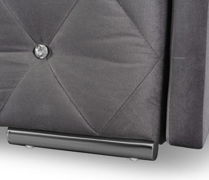 Sofa Rozkładana z Funkcją Spania VIVO Dwuosobowa Szara Glamour do Salonu