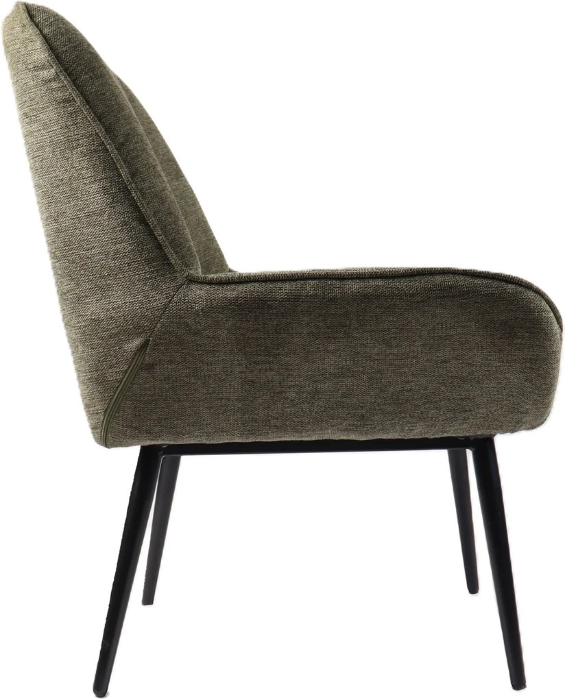 Nowoczesny fotel wypoczynkowy Farel, oliwkowa tkanina