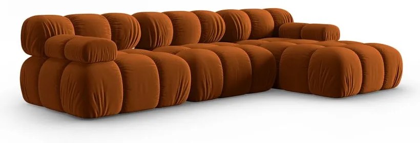 Pomarańczowa aksamitna sofa 285 cm Bellis – Micadoni Home