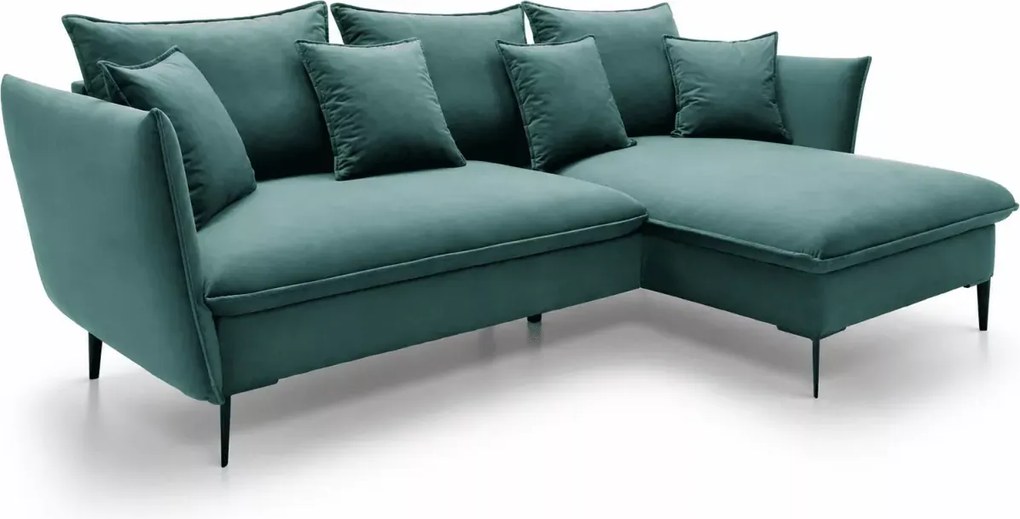 Narożnik Kaspian rozkładany z pojemnikiem na pościel funkcja spania 224x139 cm nowoczesny sofa rogowa
