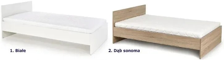 Białe skandynawskie pojedyncze łóżko H6-W92