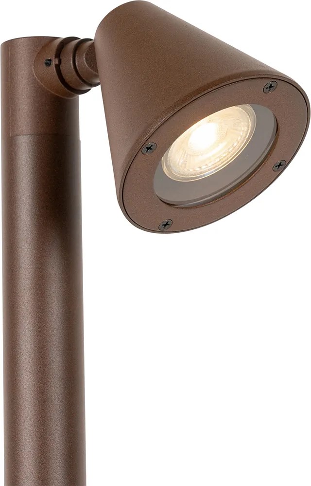 Nowoczesny słup ogrodowy brązowo-rdzawy 100 cm IP44 regulowany - Ciara