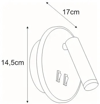 Czarny okrągły kinkiet LED ruchomy - 7X S576 A1-H98