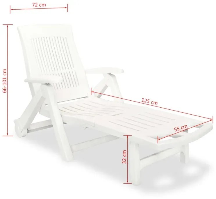 Biały składany leżak plażowy Z1-B46