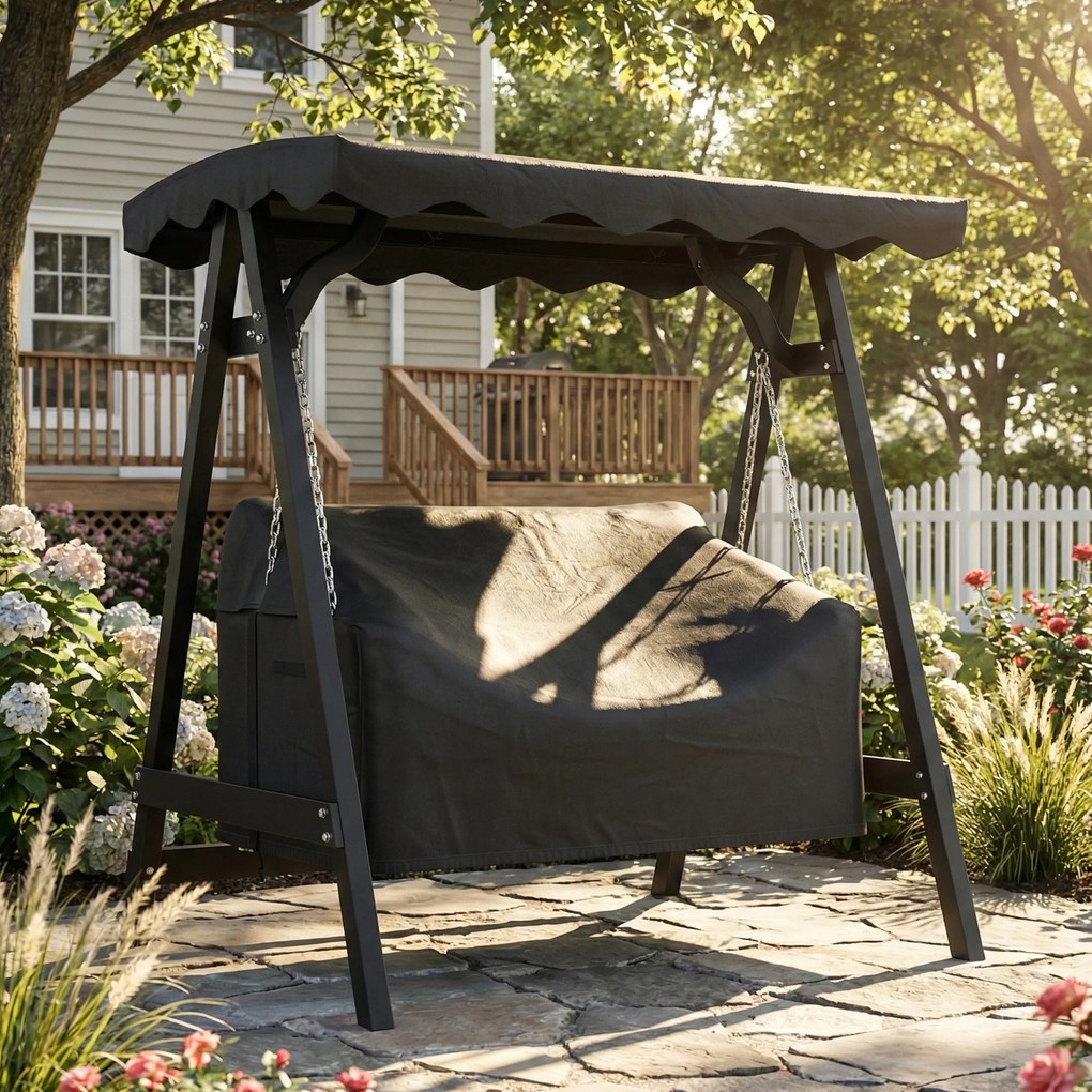 Outsunny Pokrowiec na 2-osobową huśtawkę ogrodową, wodoodporny, wiatroodporny, ochrona UV, materiał Oxford 420D | Aosom PL