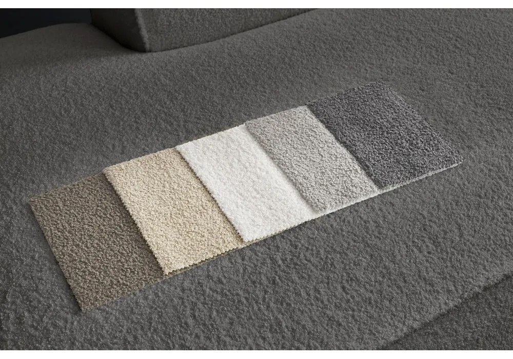 Ciemnoszary podnóżek modułowy z materiału bouclé Megeve – Bobochic Paris