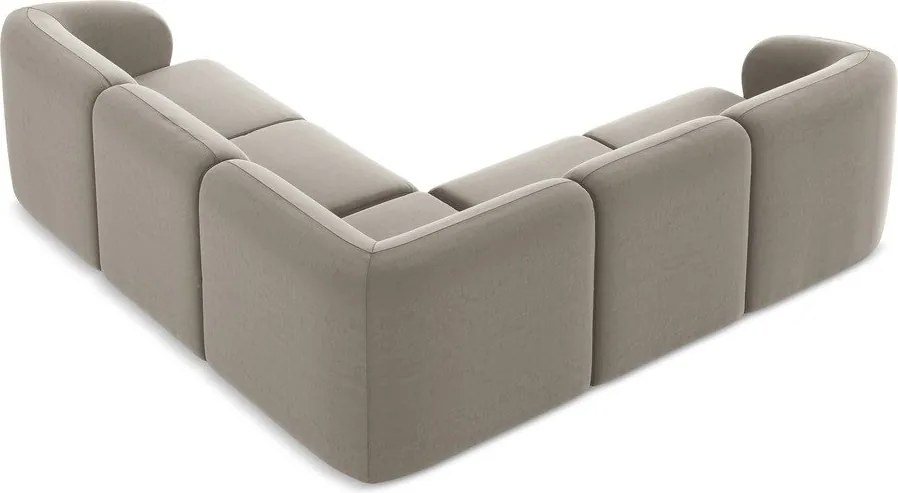 Jasnobrązowy aksamitny narożnik Lani – Makamii