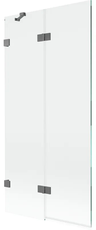 Mexen Lunar parawan nawannowy 2-skrzydłowy lewy 90 x 150 cm, transparent, gun metal - 897-090-100-95-00-L