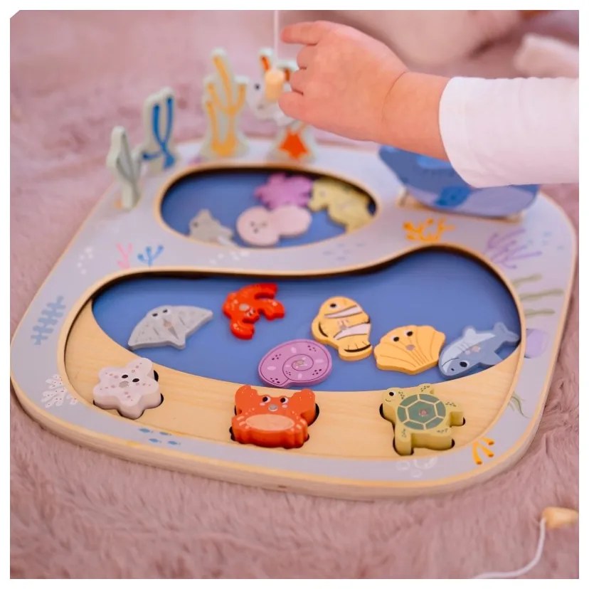 Tooky toy złowić rybkę gra zręcznościowa układanka montessori
