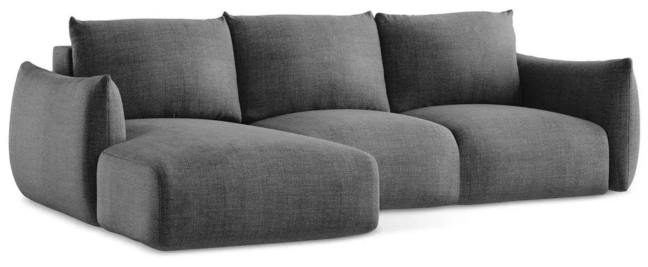 Ciemnoszary rozkładany narożnik (lewostronny/z szezlongiem) Leila – Makamii