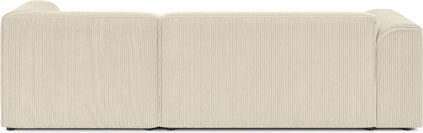 Beżowy sztruksowy narożnik (prawostronny/z szezlongiem) Merid – Ropez