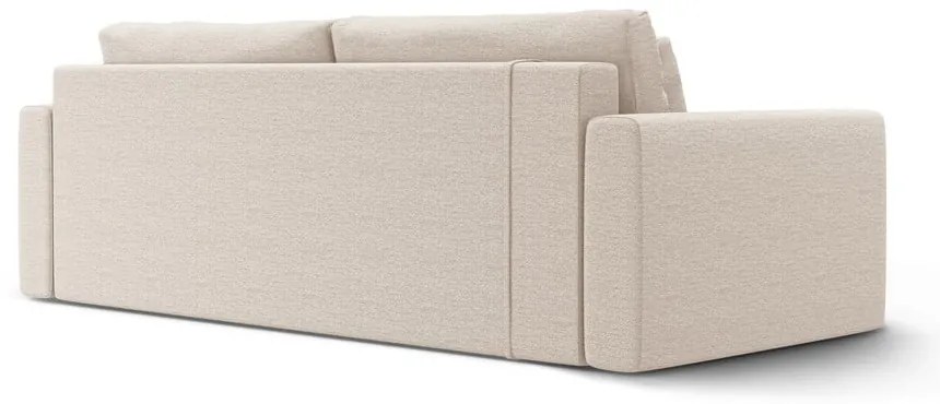 Beżowa rozkładana sofa ze schowkiem 238 cm Belfast – Cosmopolitan Design