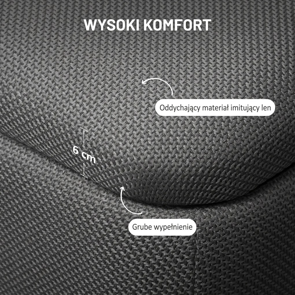 HOMCOM Hoker ze schowkiem ławka tapicerowana puf skrzynia do przedpokoju tkanina len 111x44x44,5 cm ciemnoszara siedzisko otwierane | Aosom PL