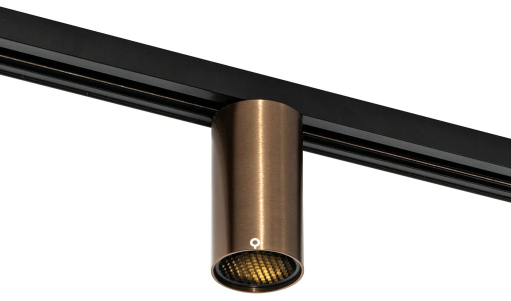 Nowoczesny reflektor w kolorze ciemnego brązu do 1-fazowego systemu oświetlenia szynowego GU10 50mm - Iconic Ruby Honey