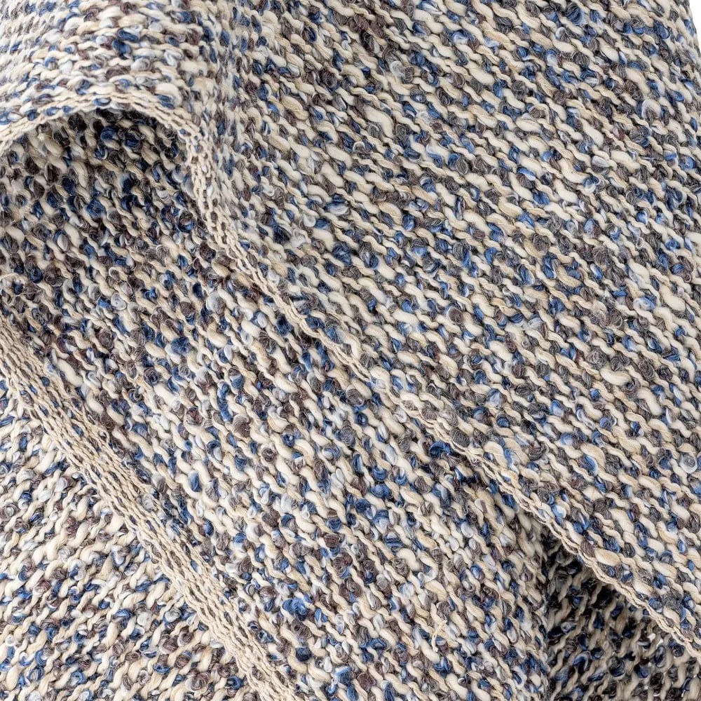 Szaroniebieski koc z mieszanki lnu 130x160 cm Ocean – Bloomingville