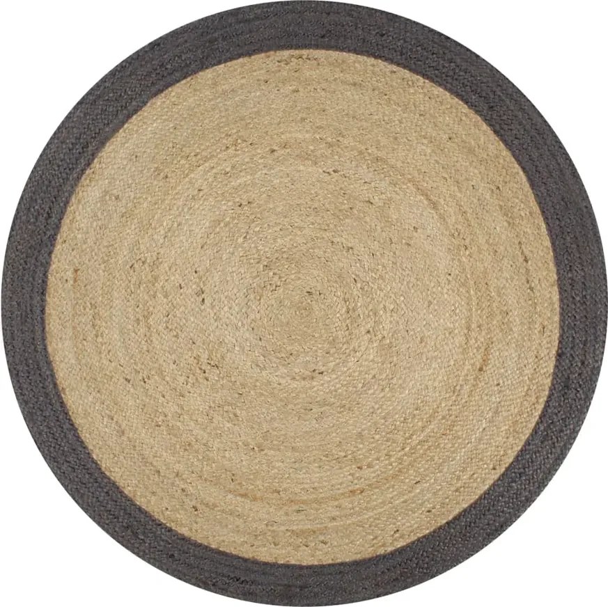 Okragły dywanik z ciemnoszarą krawędzią 120 cm C1-F06