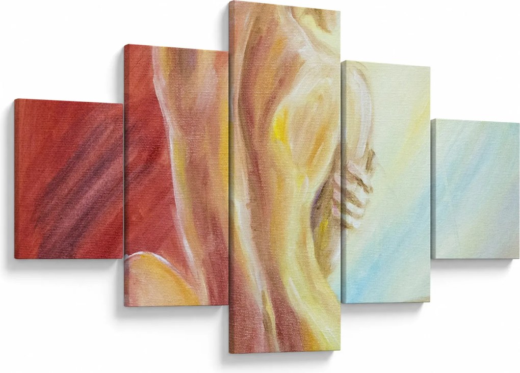 Obraz odpoczywającej kobiety, obraz olejny (125x70 cm)