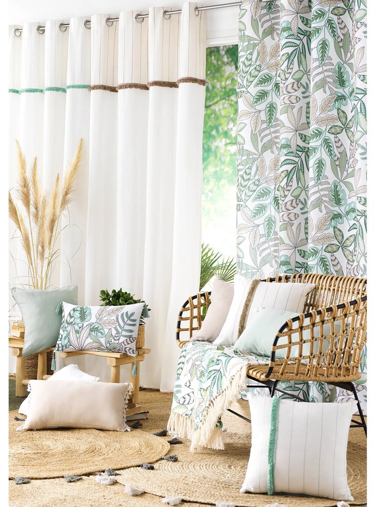 Poduszka ozdobna z frędzlami ALIZEE, bawełna, 40 x 40 cm