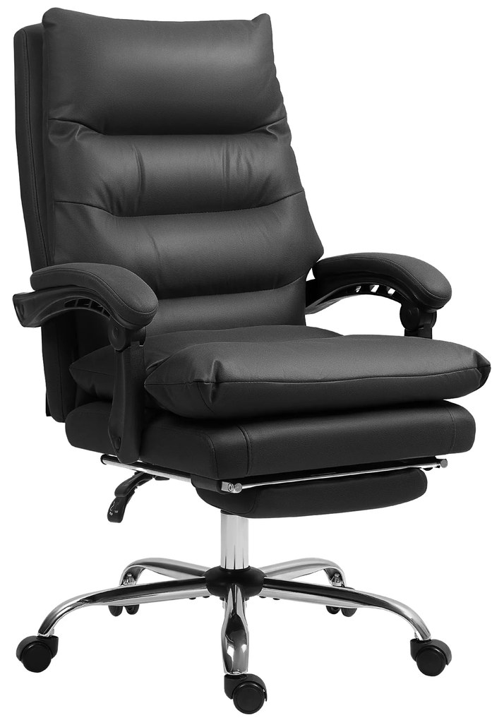 Vinsetto Biurowy fotel masujący, z funkcją podgrzewania, regulowany, z ekoskóry, 65x72x109-117cm, Czarny